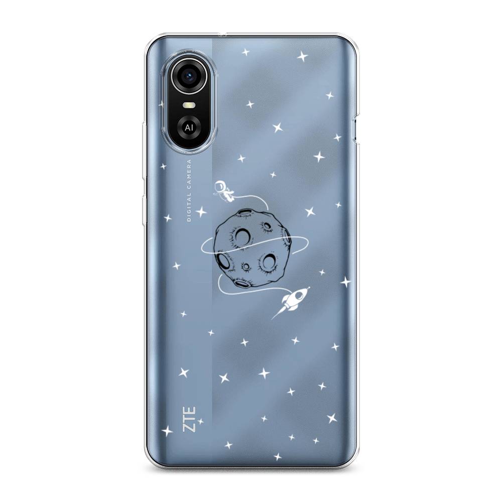 

Чехол для ZTE Blade A31 Plus "Полет вокруг луны", Белый;серый;черный, 135750-2