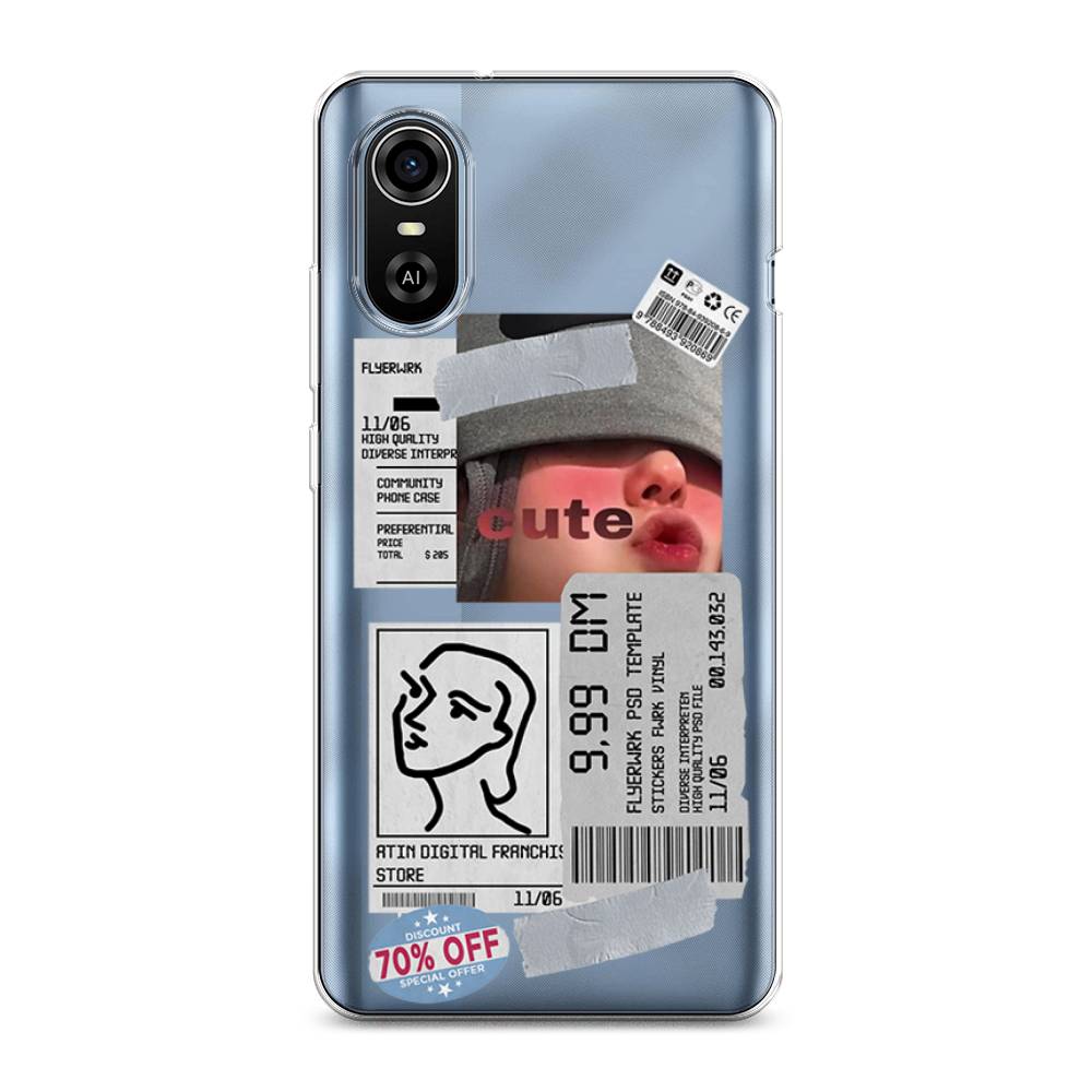 

Чехол для ZTE Blade A31 Plus "Cute girl collage", Розовый;серый;голубой, 135750-6