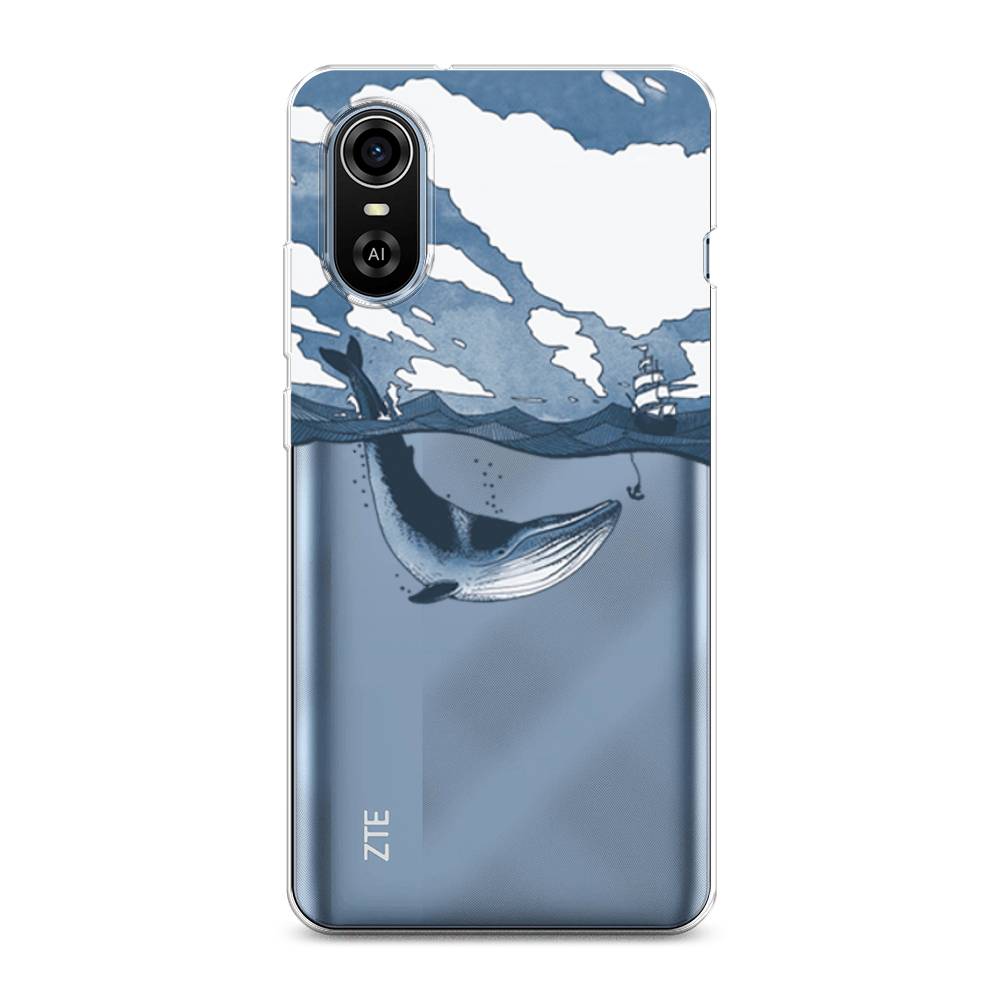 

Чехол для ZTE Blade A31 Plus "Большой кит", Синий, 135750-1
