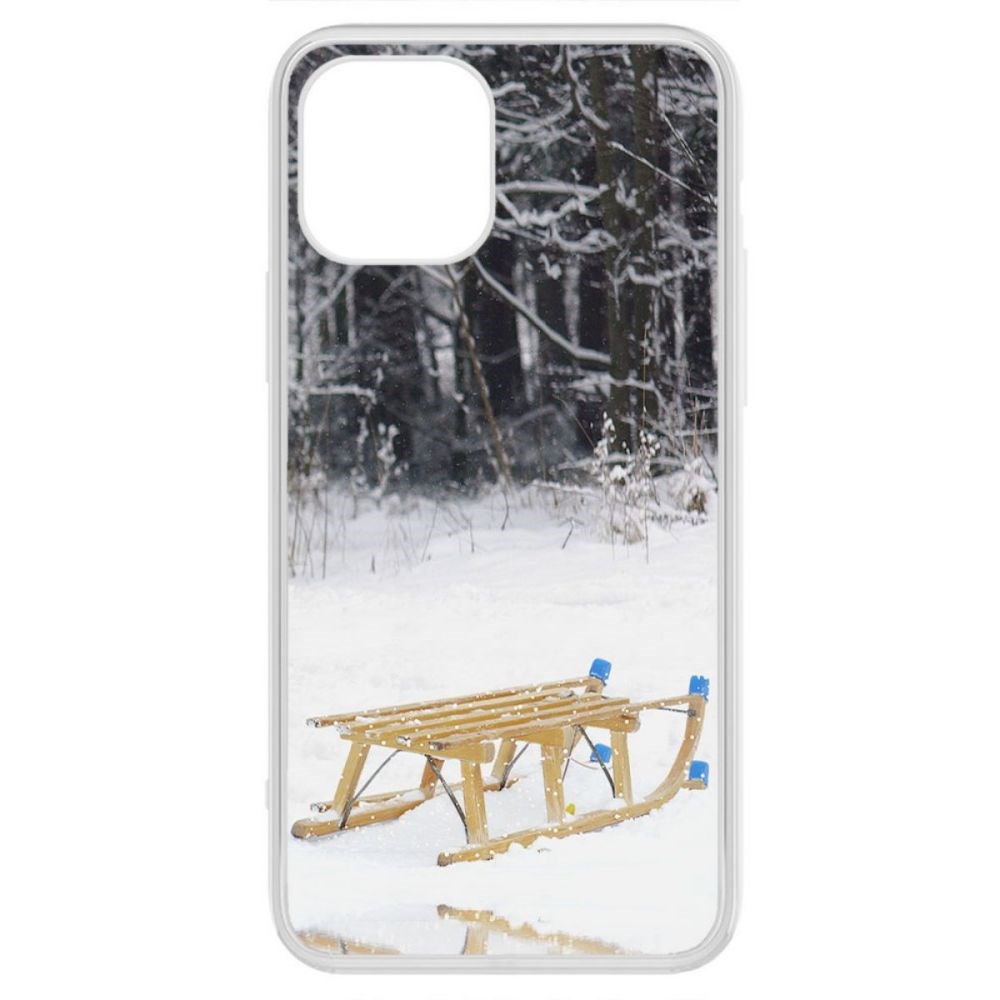 фото Чехол-накладка krutoff clear case санки для iphone 12 pro max