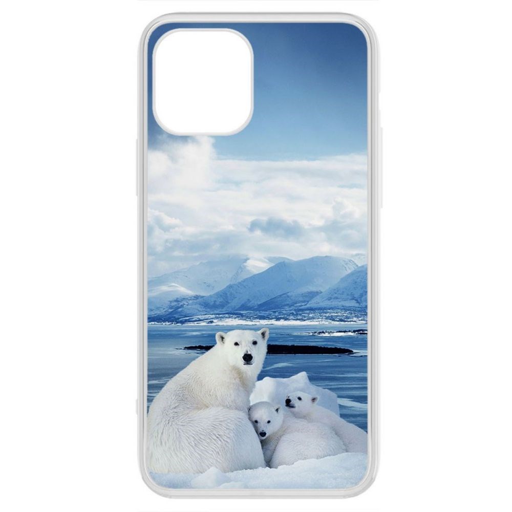 фото Чехол-накладка krutoff clear case полярные медведи для iphone 12 pro max