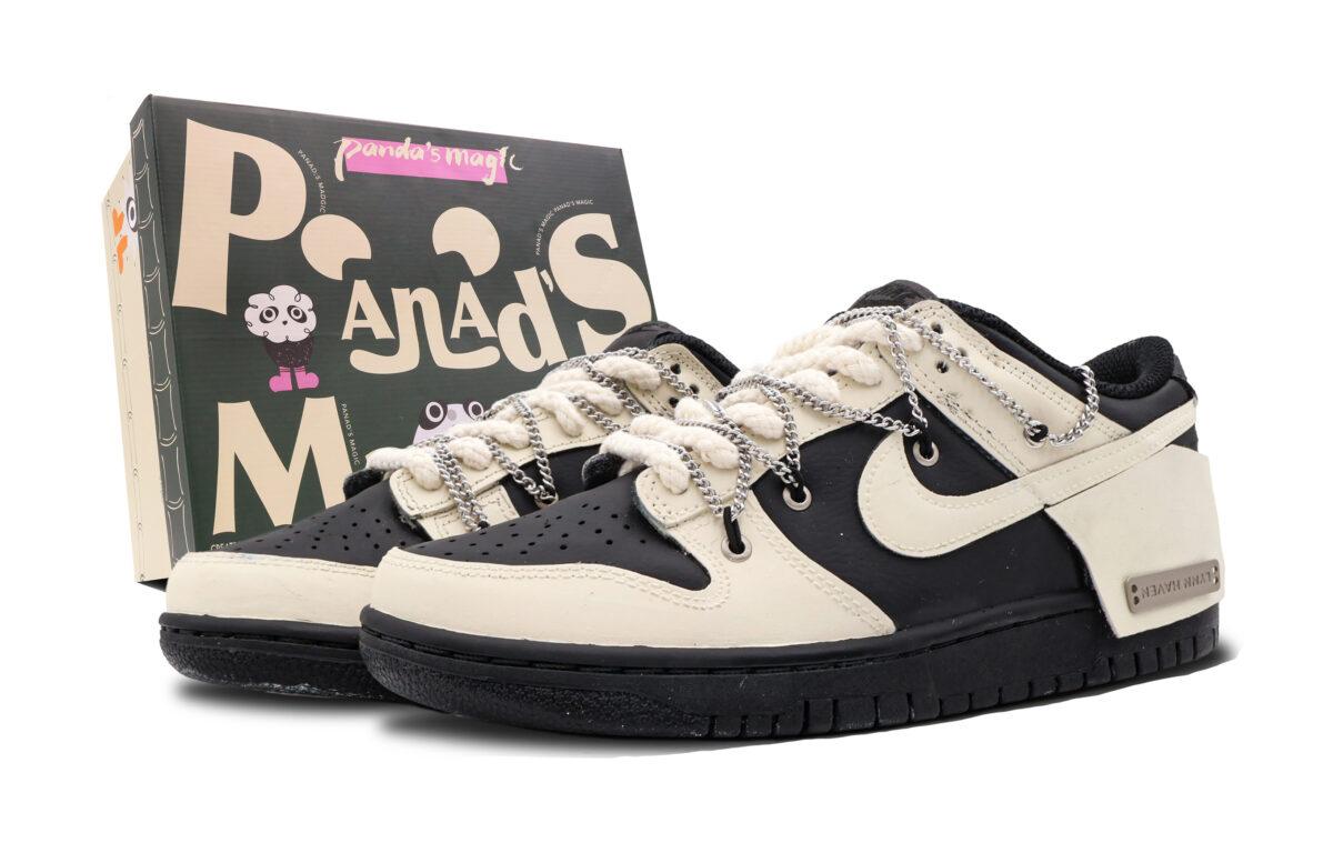 

Кеды унисекс Nike Dunk Low preppy GS бежевые 38.5 EU, Бежевый, Dunk Low preppy GS