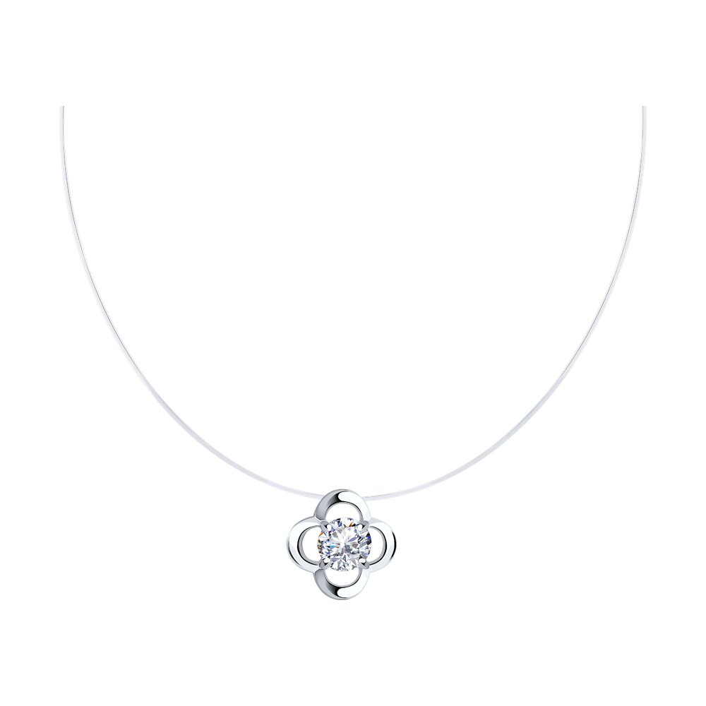 

Колье из серебра 42 см SOKOLOV 94070645, фианит, 94070645