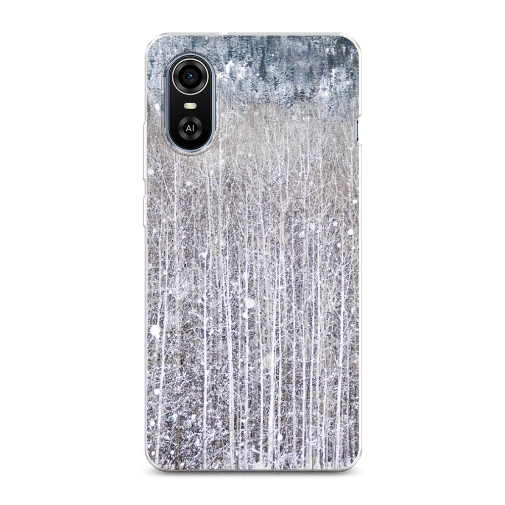 

Чехол для ZTE Blade A31 Plus "Снежный лес", Бежевый;серый;белый, 135750-5
