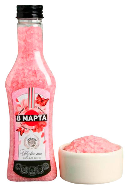 

Соль во флаконе мартини «8 Марта» 320 г аромат розы 5116584, Розовый