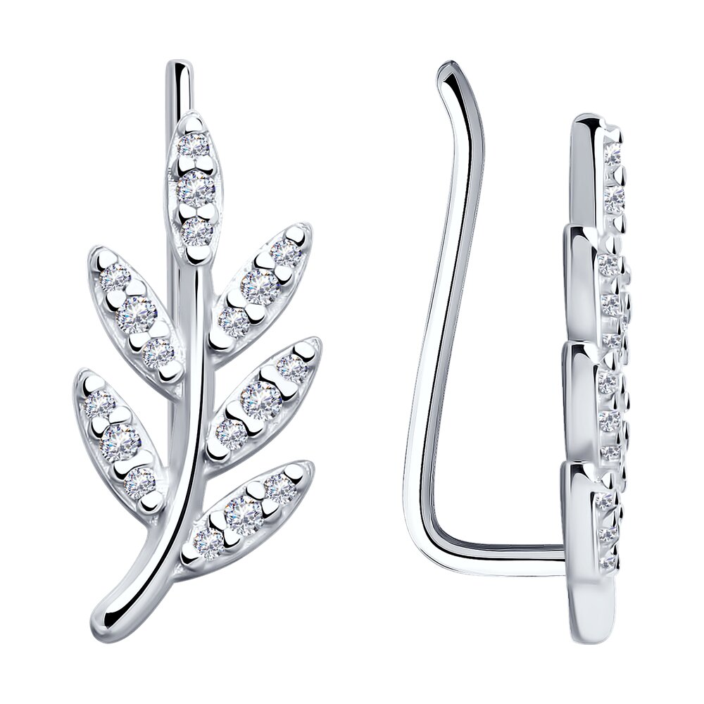 

Серьги клаймберы из серебра SOKOLOV 94025806, фианит, 94025806