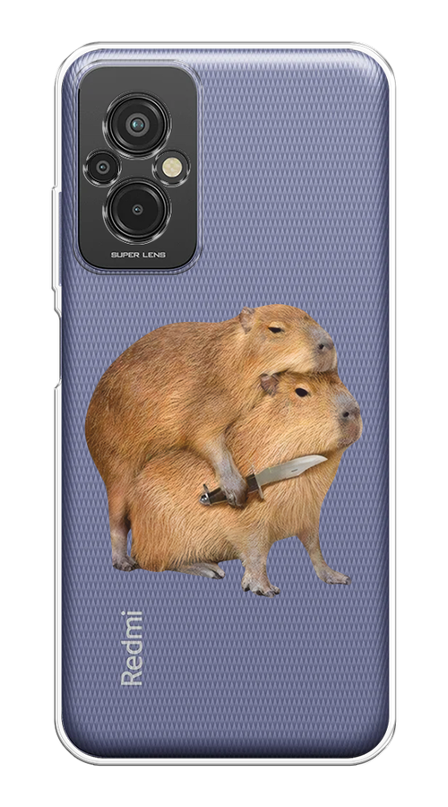 

Чехол на Xiaomi Redmi 11 Prime 4G "Капибара с ножом", 316850-1