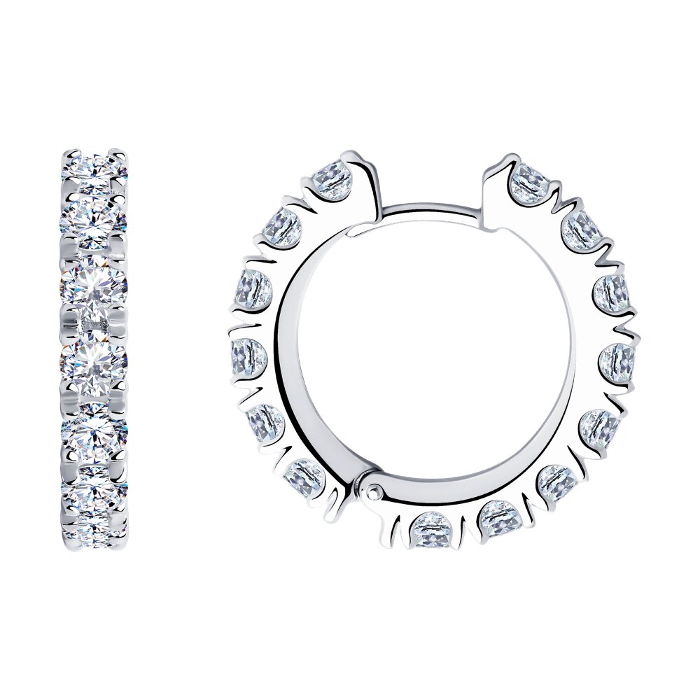 

Серьги конго из серебра SOKOLOV 94025705, фианит, 94025705
