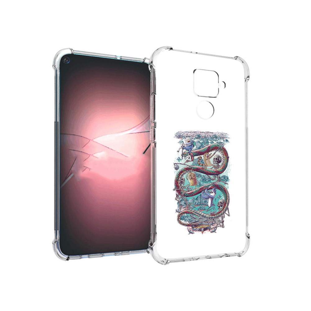 

Чехол MyPads Tocco для Huawei Nova 5i Pro время приключений страшилка, Прозрачный, Tocco