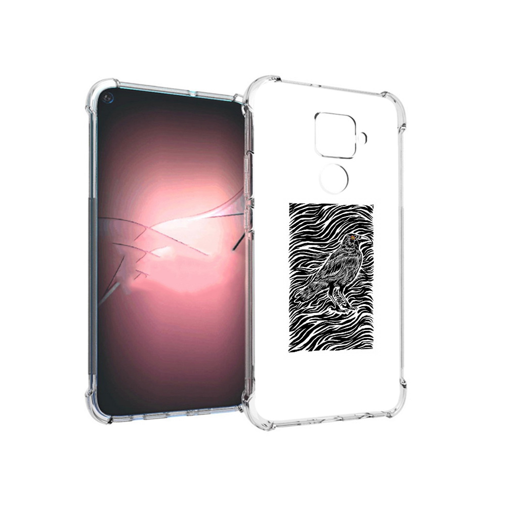 

Чехол MyPads Tocco для Huawei Nova 5i Pro ворон в абстракции, Прозрачный, Tocco