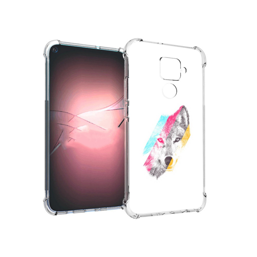 

Чехол MyPads Tocco для Huawei Nova 5i Pro волк градиент, Прозрачный, Tocco