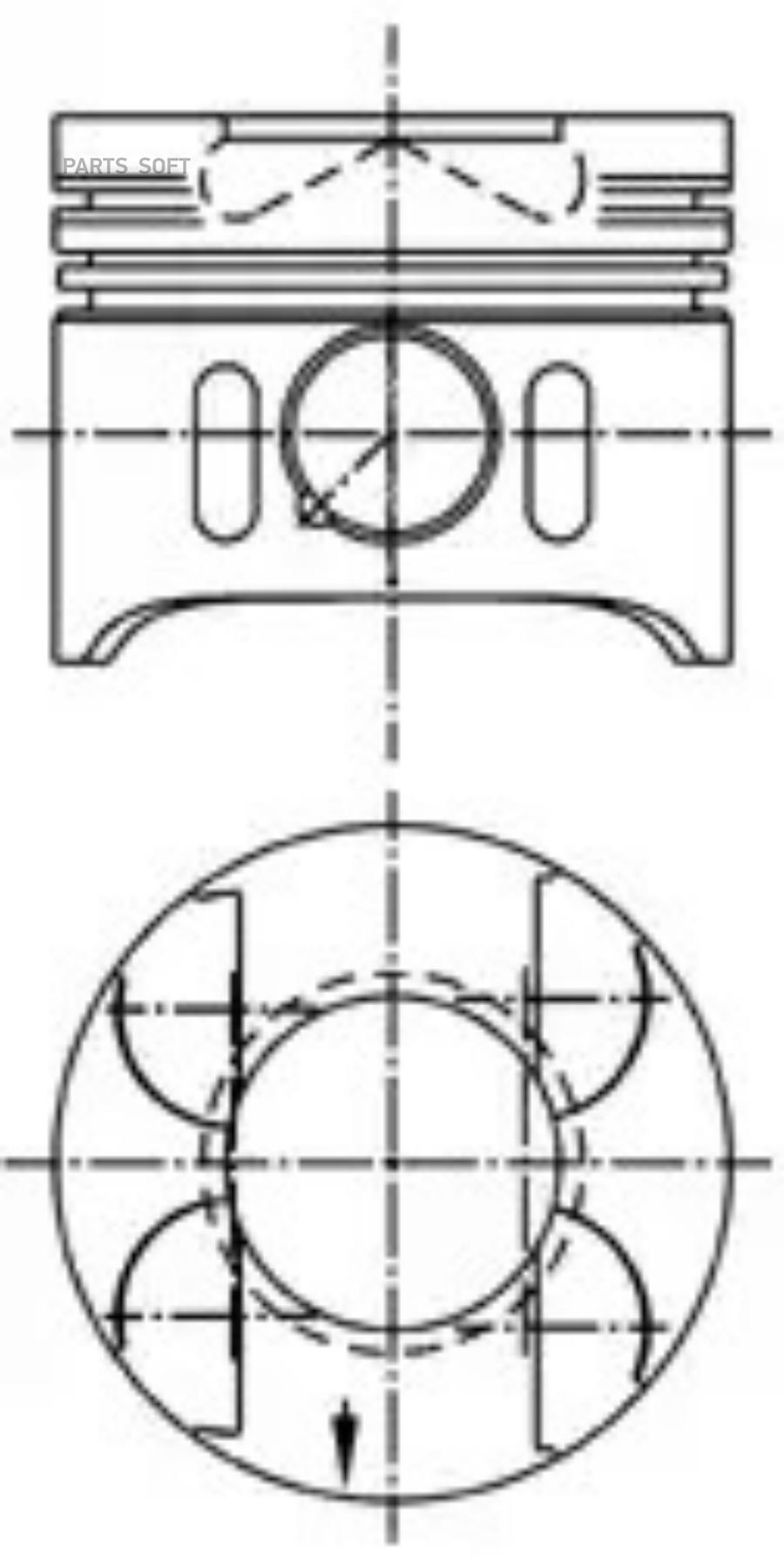 

KOLBENSCHMIDT 97482600 Поршень dm.88.00x2.5x2.0x3.0 STD Цена за 1 шт () 1шт