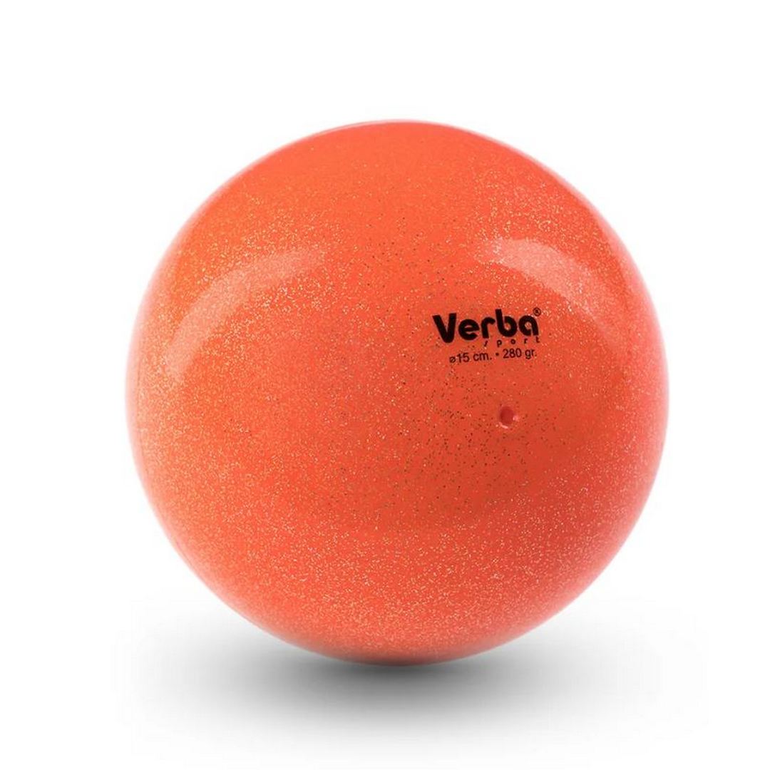 Мяч для художественной гимнастики Verba Sport с блестками оранжевый 15см.