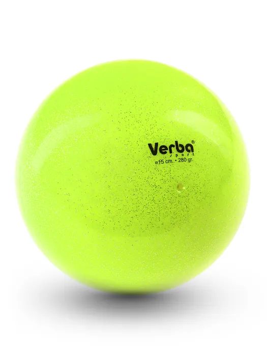 Мяч для художественной гимнастики Verba Sport с блестками лимонный 15см