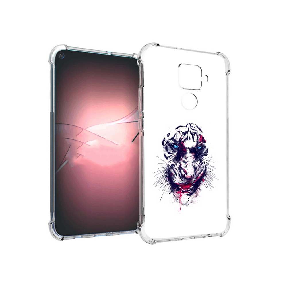 

Чехол MyPads Tocco для Huawei Nova 5i Pro безумный тигр, Прозрачный, Tocco