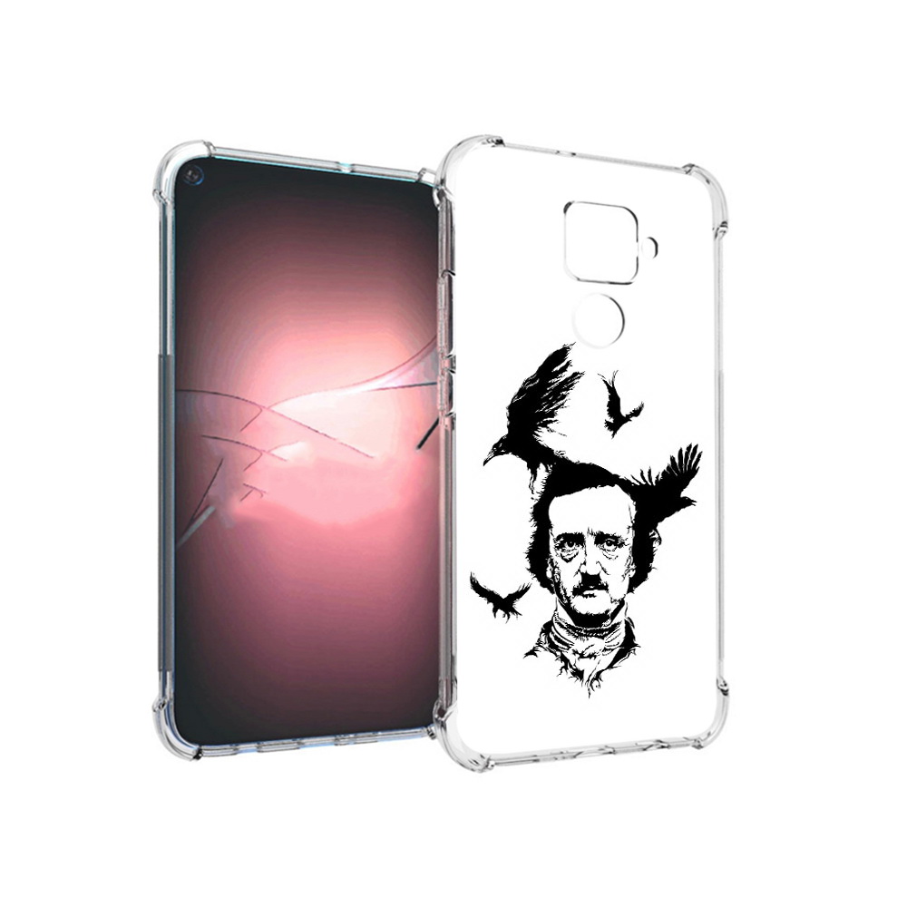 

Чехол MyPads Tocco для Huawei Nova 5i Pro Эдгар Аллан черно белый, Прозрачный, Tocco