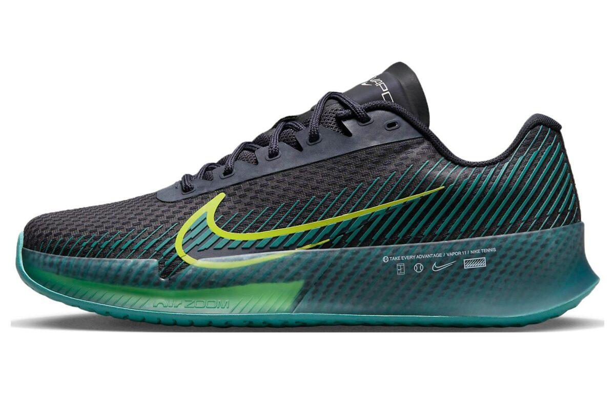 

Кроссовки унисекс Nike Air Zoom Vapor 11 HC Black Bright Cactus черные 41 EU, Черный, Air Zoom Vapor 11 HC Black Bright Cactus