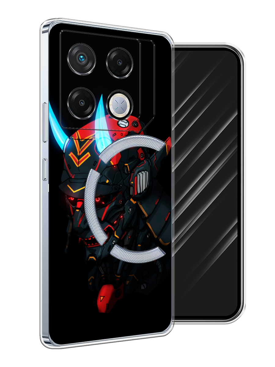 

Чехол Awog на Infinix GT 20 Pro "Неоновый самурай", Черный;красный;голубой, 3106250-1