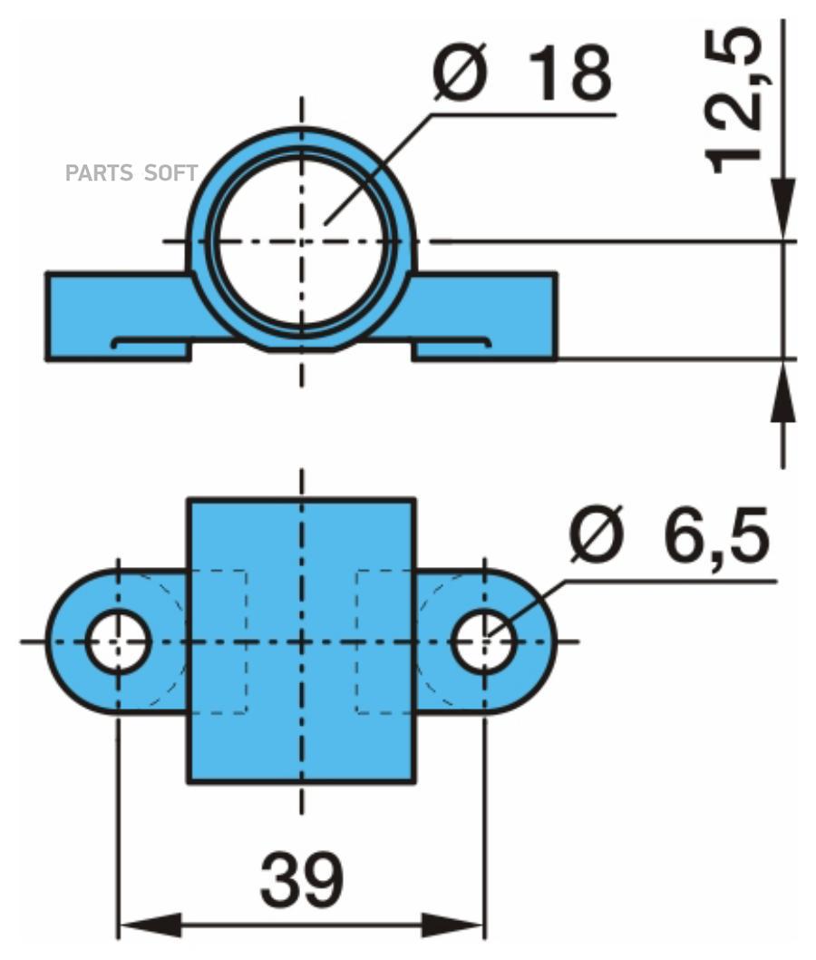 Кронштейн датчика ABS !(м)держатель L=39 d=18 2отв. d=6.5 BPW Jumbo