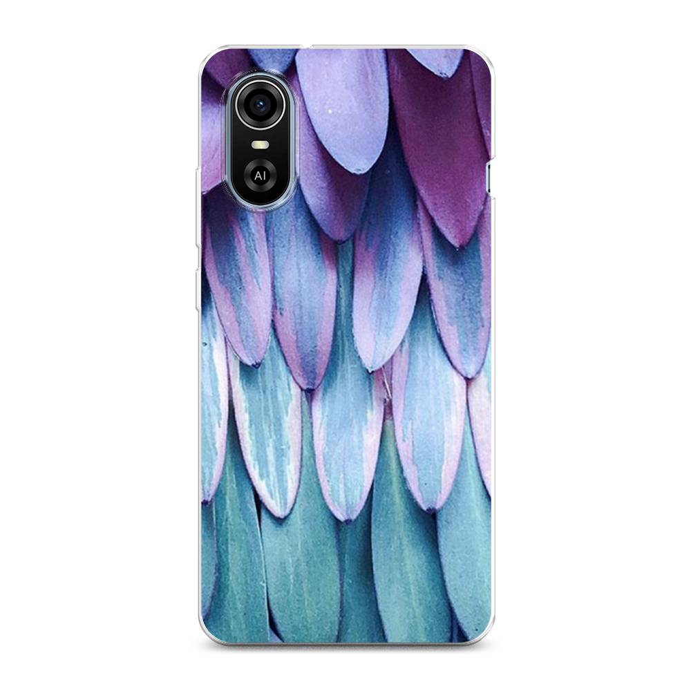 

Чехол для ZTE Blade A31 Plus "Синее перо", Фиолетовый;голубой, 135750-3