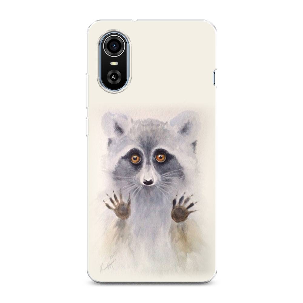 

Чехол на ZTE Blade A31 Plus "Енот за стеклом", Бежевый;серый, 135750-4