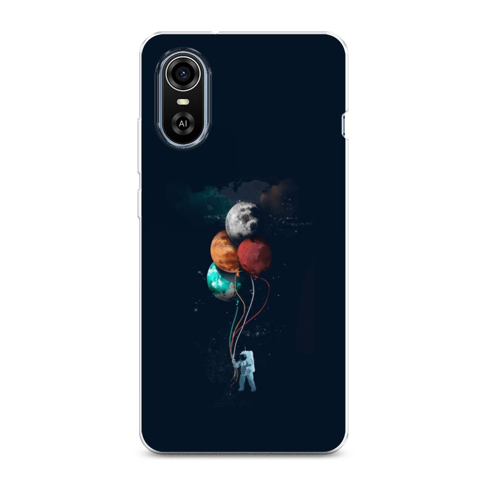 

Чехол для ZTE Blade A31 Plus "Космонавт с шариками", Разноцветный, 135750-4