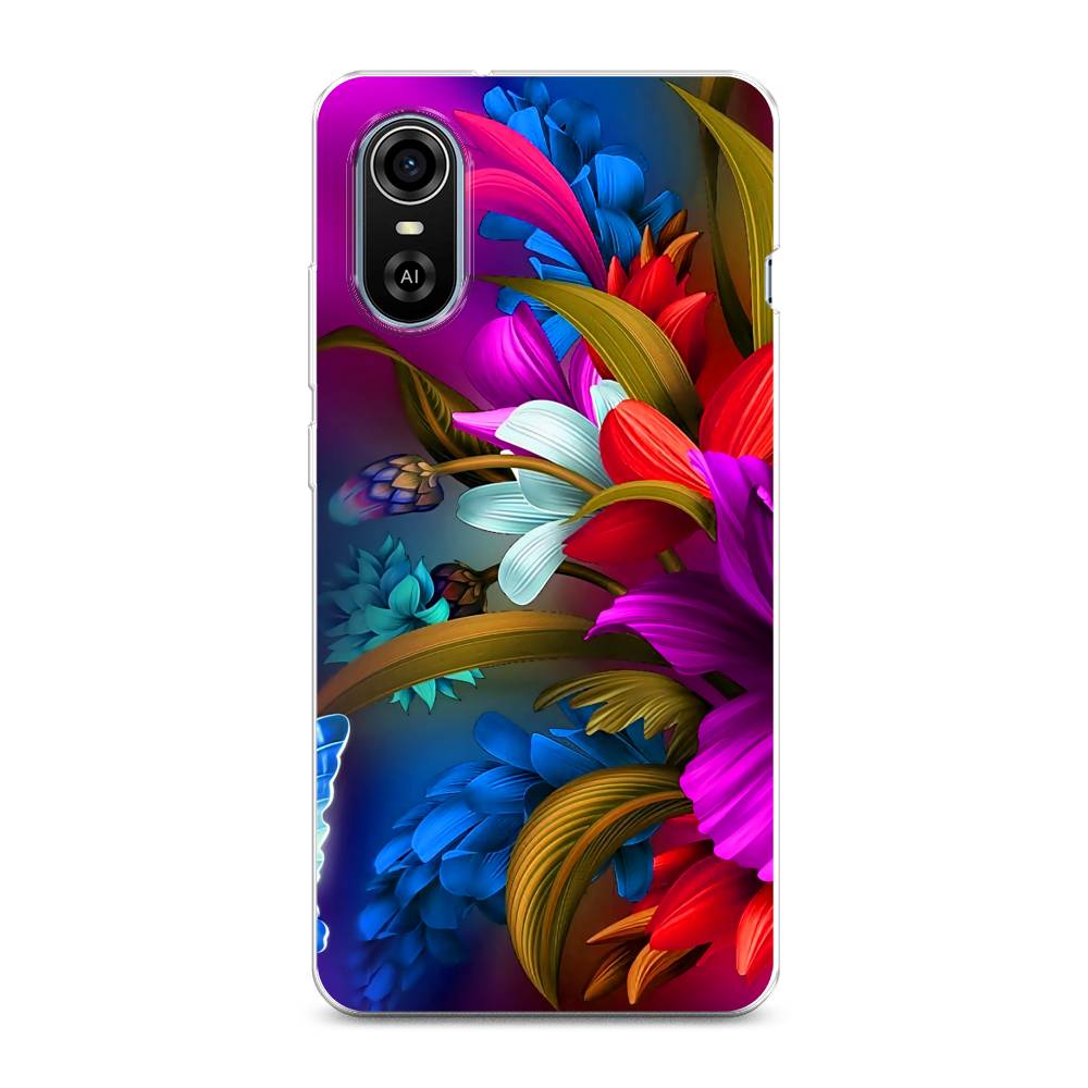 

Чехол для ZTE Blade A31 Plus "Фантастические цветы", Фиолетовый;красный;синий, 135750-2