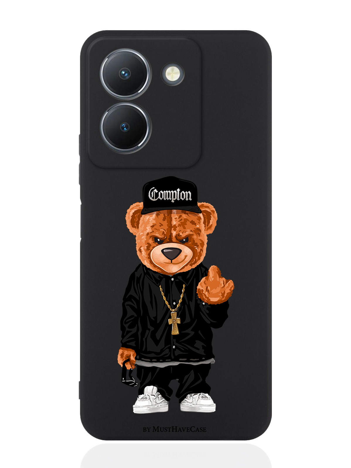 

Чехол для смартфона Vivo Y36 4G Мишка Compton черный, Коричневый;черный;белый