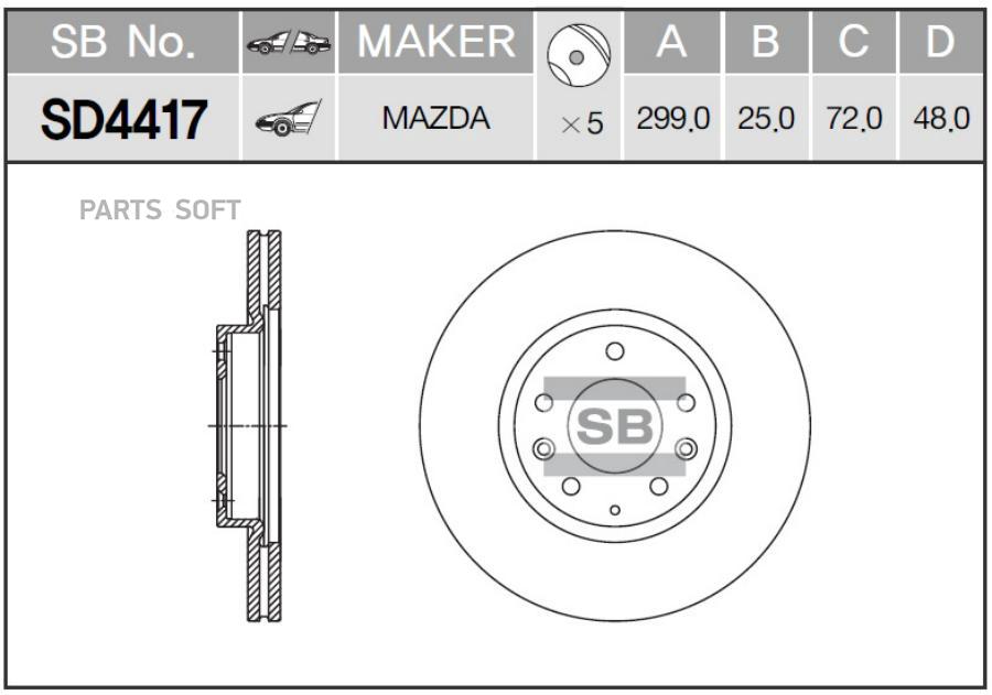 

Диск Тормозной Sangsin brake арт. SD4417