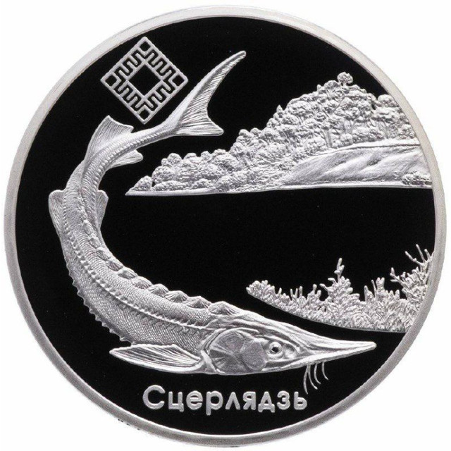 

Монета 1 рубль Стерлядь, Днепро-Сожский заказник, Беларусь 2007 PF