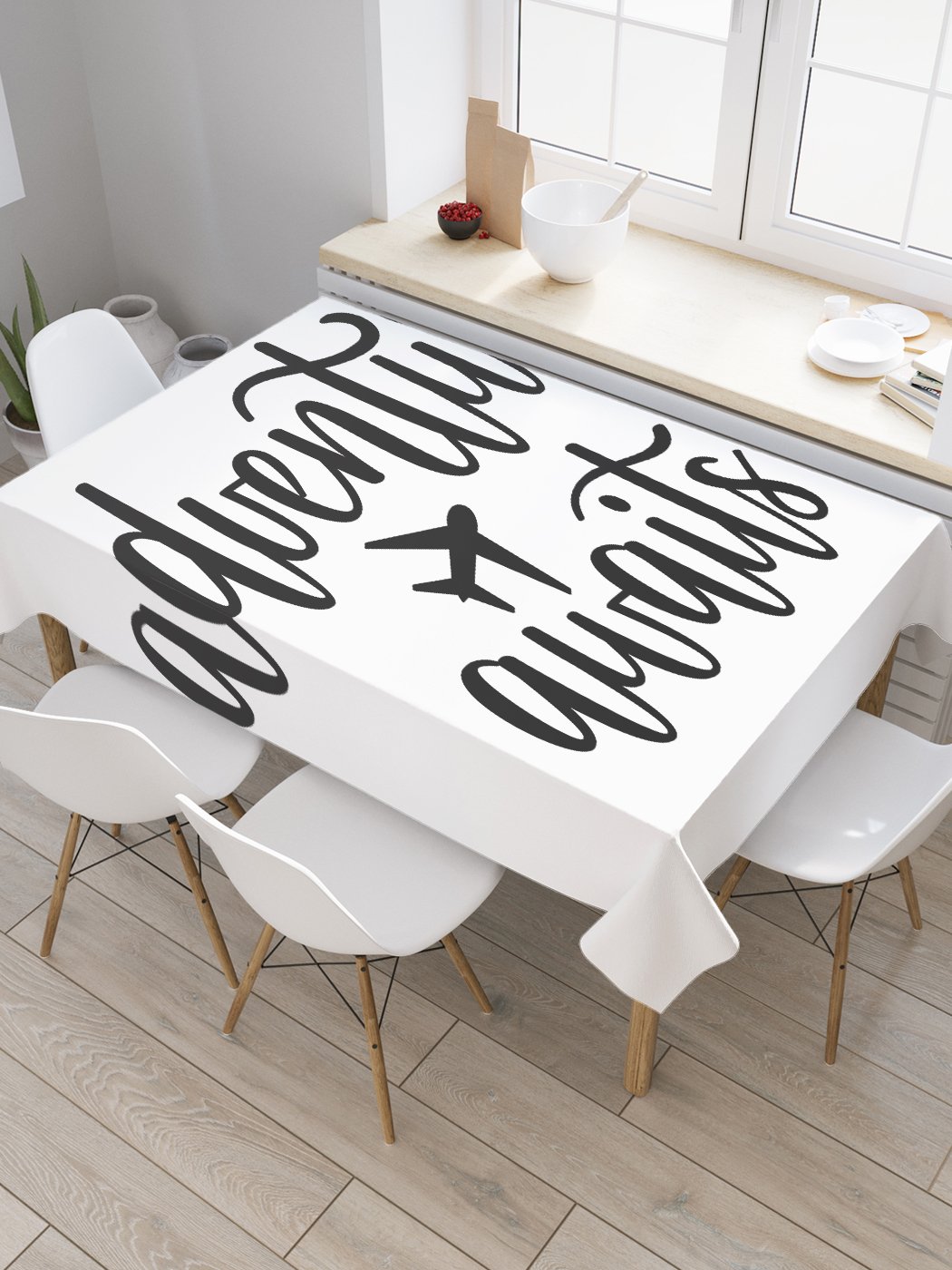 

Скатерть прямоугольная JoyArty "Приключения в самолете" из сатена, 120x145 см, Белый, Приключения в самолете