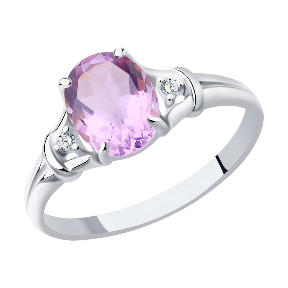 

Кольцо из серебра р. 18,5 SOKOLOV 92011785, аметист\фианит, 92011785