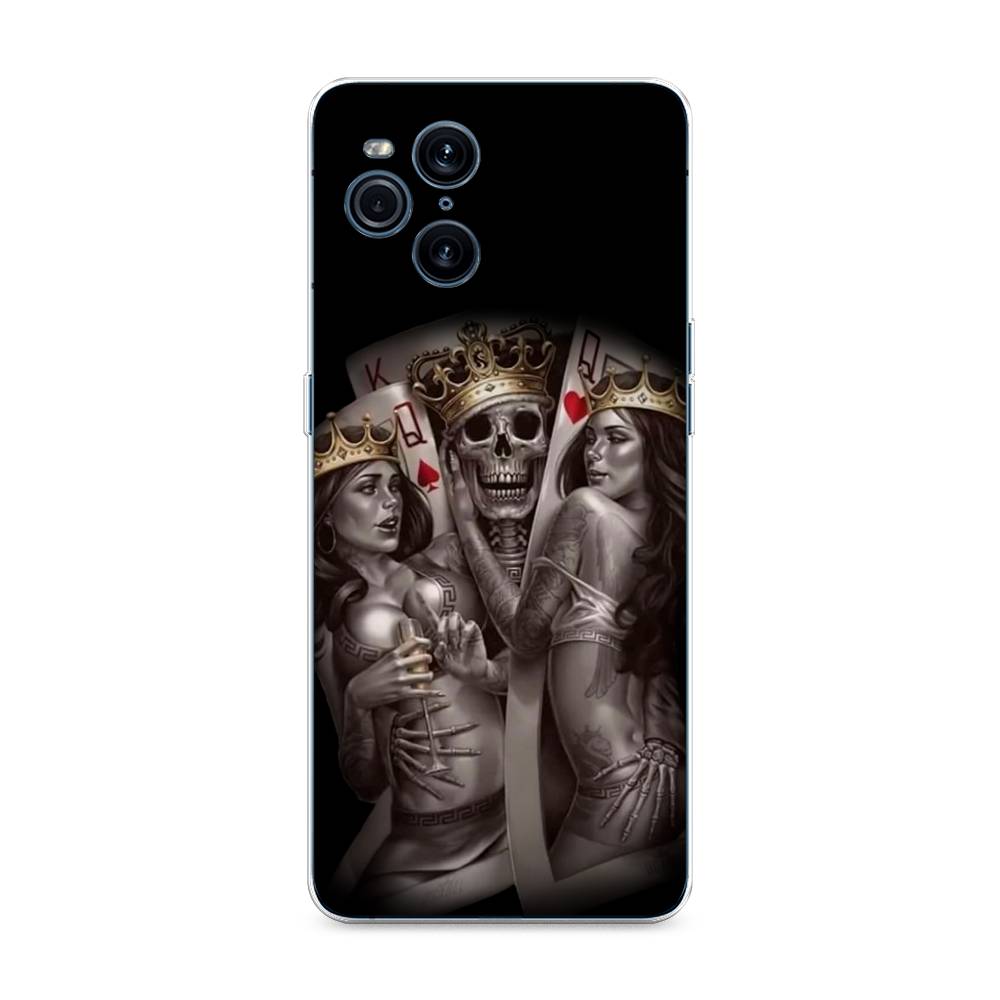 

Чехол для Oppo Find X3 Pro "Карты король и королевы", Серый;желтый, 255750-6
