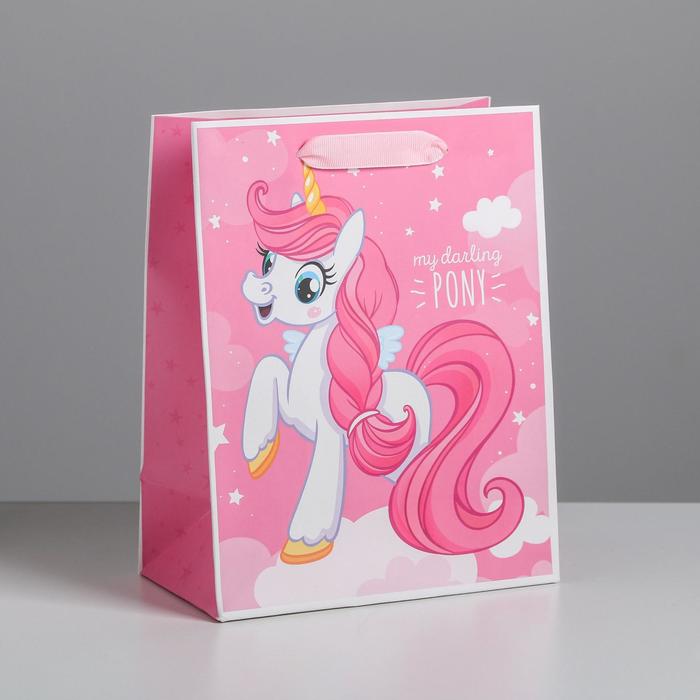 

Пакет ламинированный вертикальный My darling pony, MS 18 х 23 х 10 см, Розовый