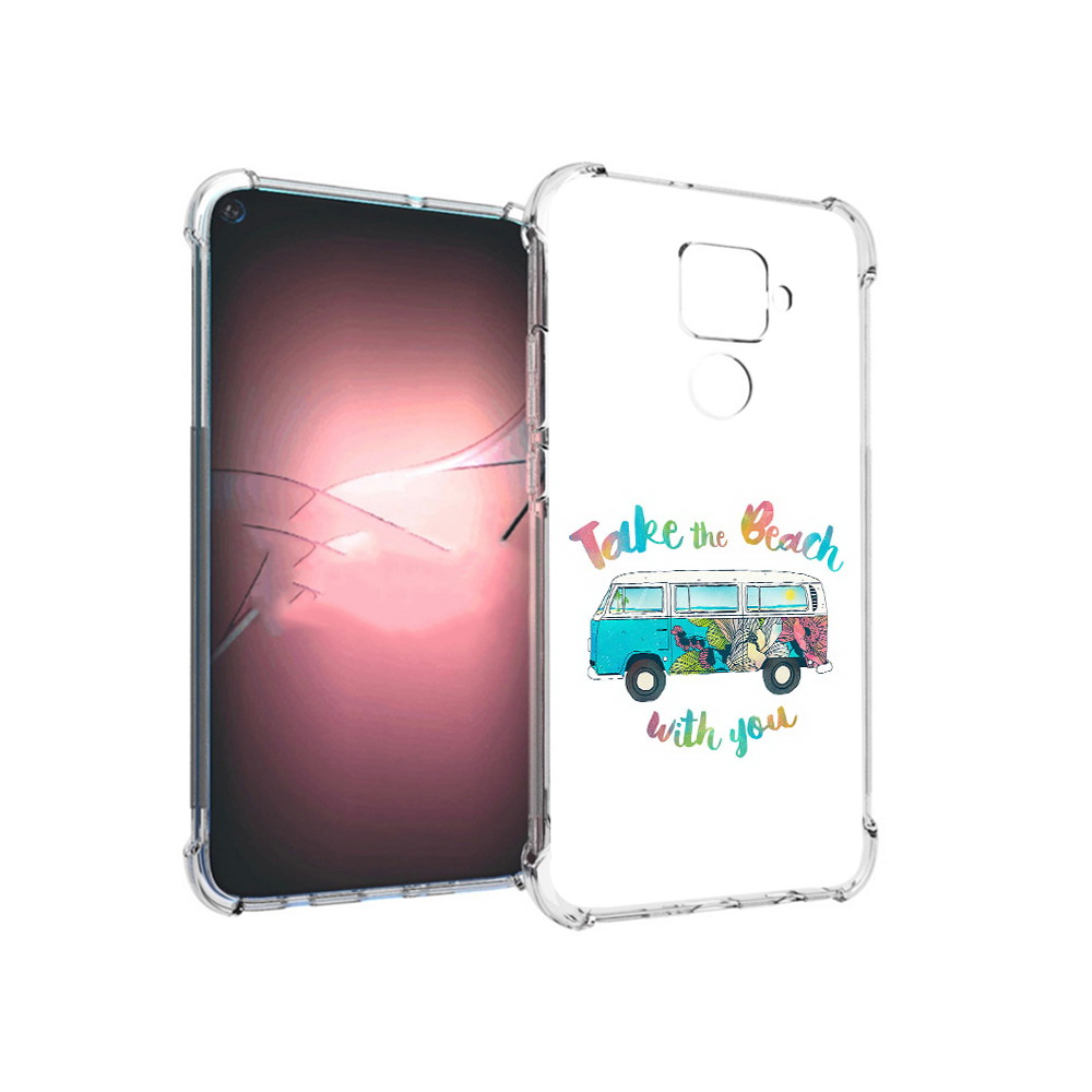 

Чехол MyPads Tocco для Huawei Nova 5i Pro Хиппи автобус, Прозрачный, Tocco