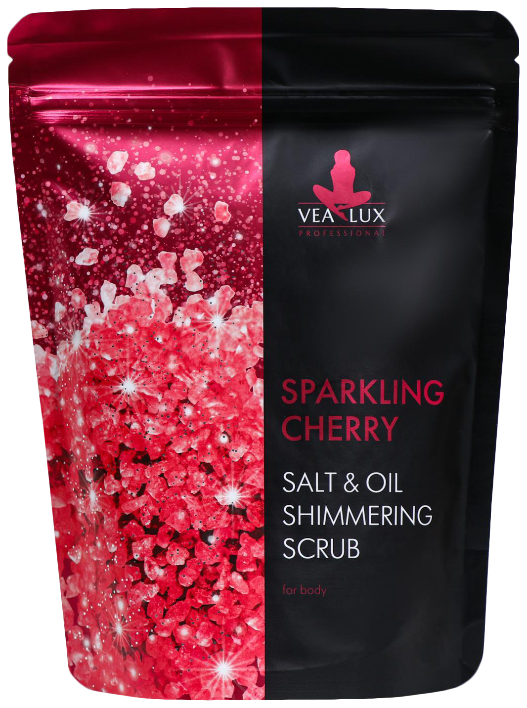 фото Скраб-шиммер для тела vealux sparkling cherry искрящийся, с маслом вишни, 200 г 7016737