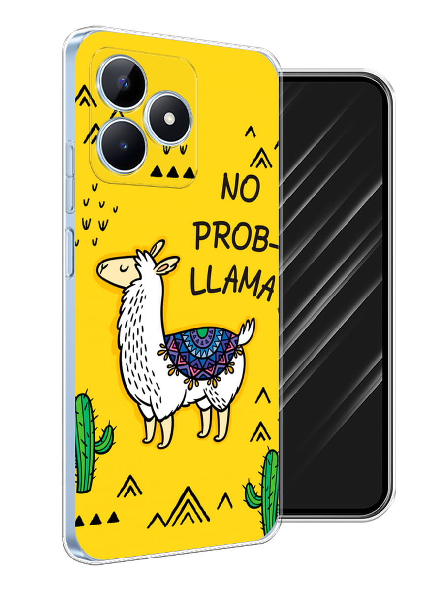 

Чехол Awog на Realme C60 "No probLLama", Желтый;черный;синий, 2516550-1