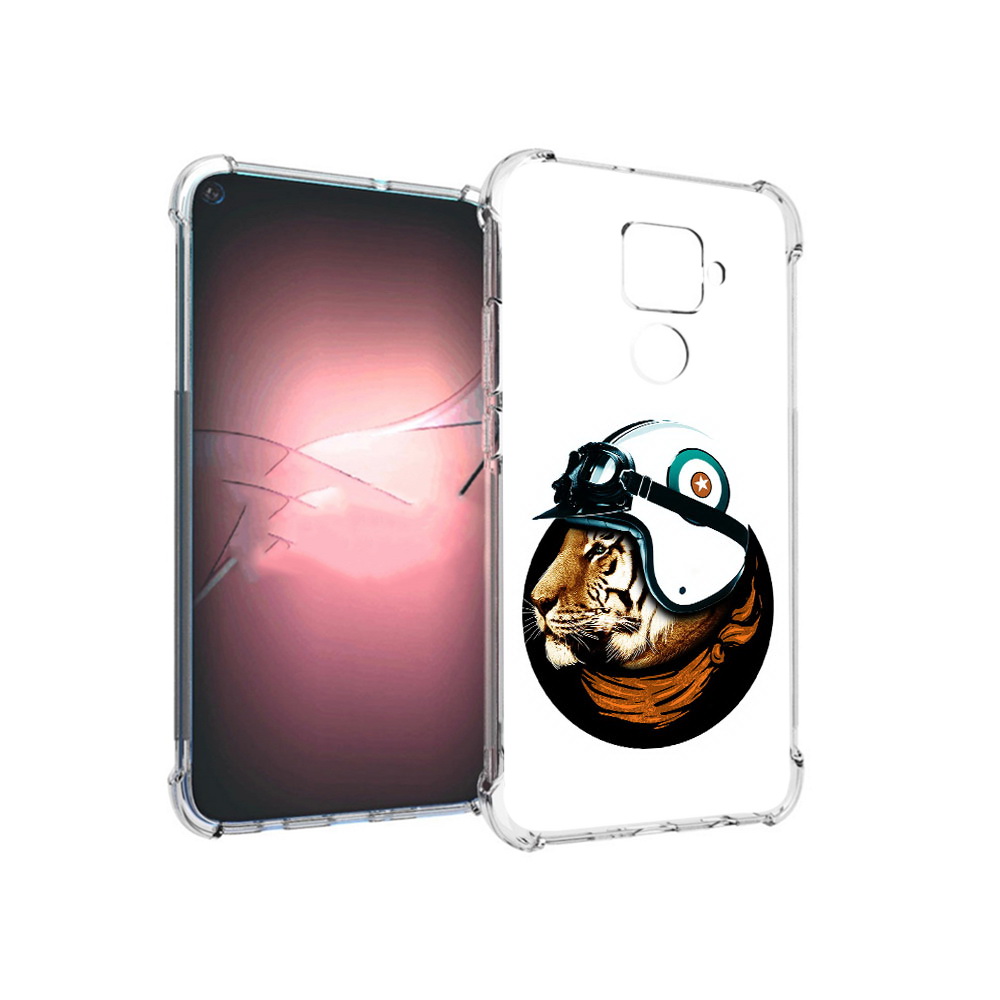 

Чехол MyPads Tocco для Huawei Nova 5i Pro Тигр в шлеме, Прозрачный, Tocco