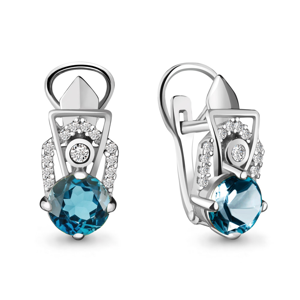 

Серьги из серебра с топазом Aquamarine 4455808А_925_р, 4455808А_925_р