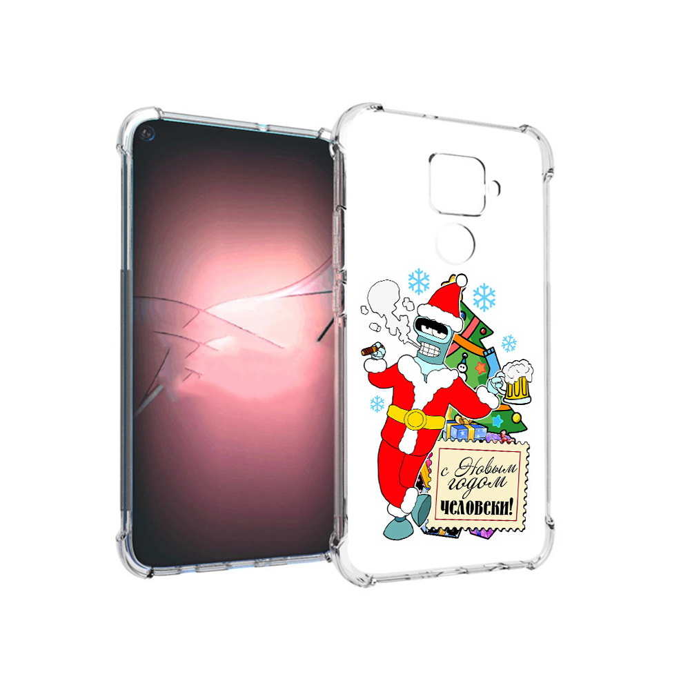 

Чехол MyPads Tocco для Huawei Nova 5i Pro С новым годом человеки, Прозрачный, Tocco