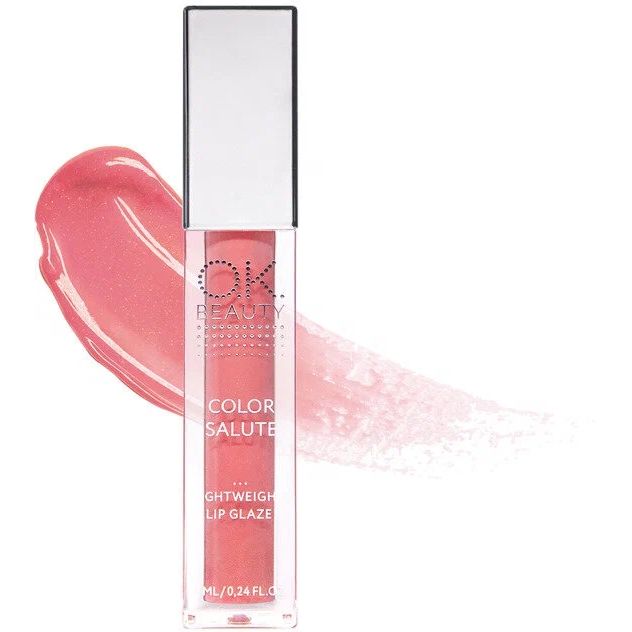 Блеск для губ OK Beauty COLOR SALUTE, Date, розово-бежевый нюд, сияющий, 7 мл