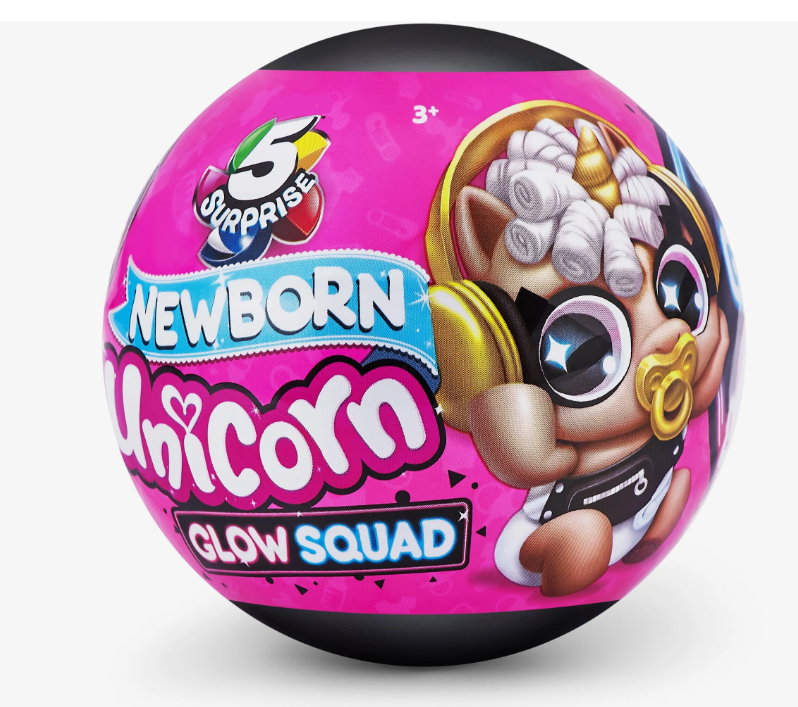 

Игрушка Iqchina 5 surprise Newborn unicorn glow squad Шар-сюрприз (розово-чёрный) 77264GQ1