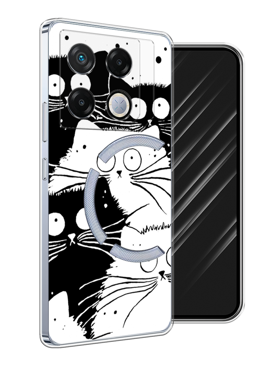 

Чехол Awog на Infinix GT 20 Pro "Коты черно-белые", Черный;белый, 3106250-1