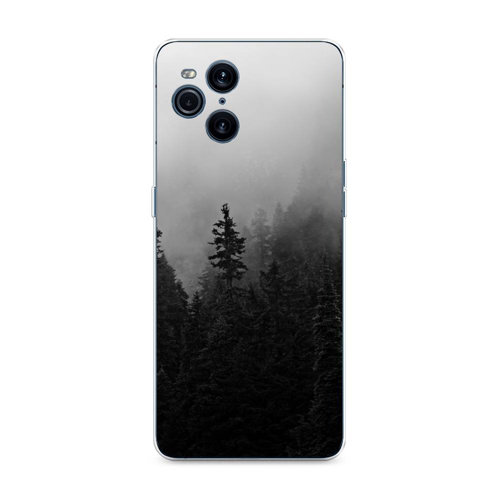 

Чехол для Oppo Find X3 Pro "Туманный лес", Серый;черный, 255750-2