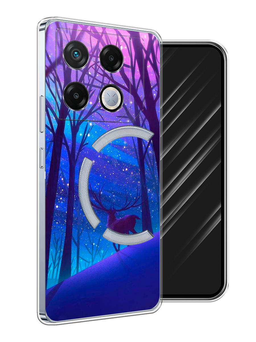 

Чехол Awog на Infinix GT 20 Pro "Северный олень", Фиолетовый;голубой;синий, 3106250-1