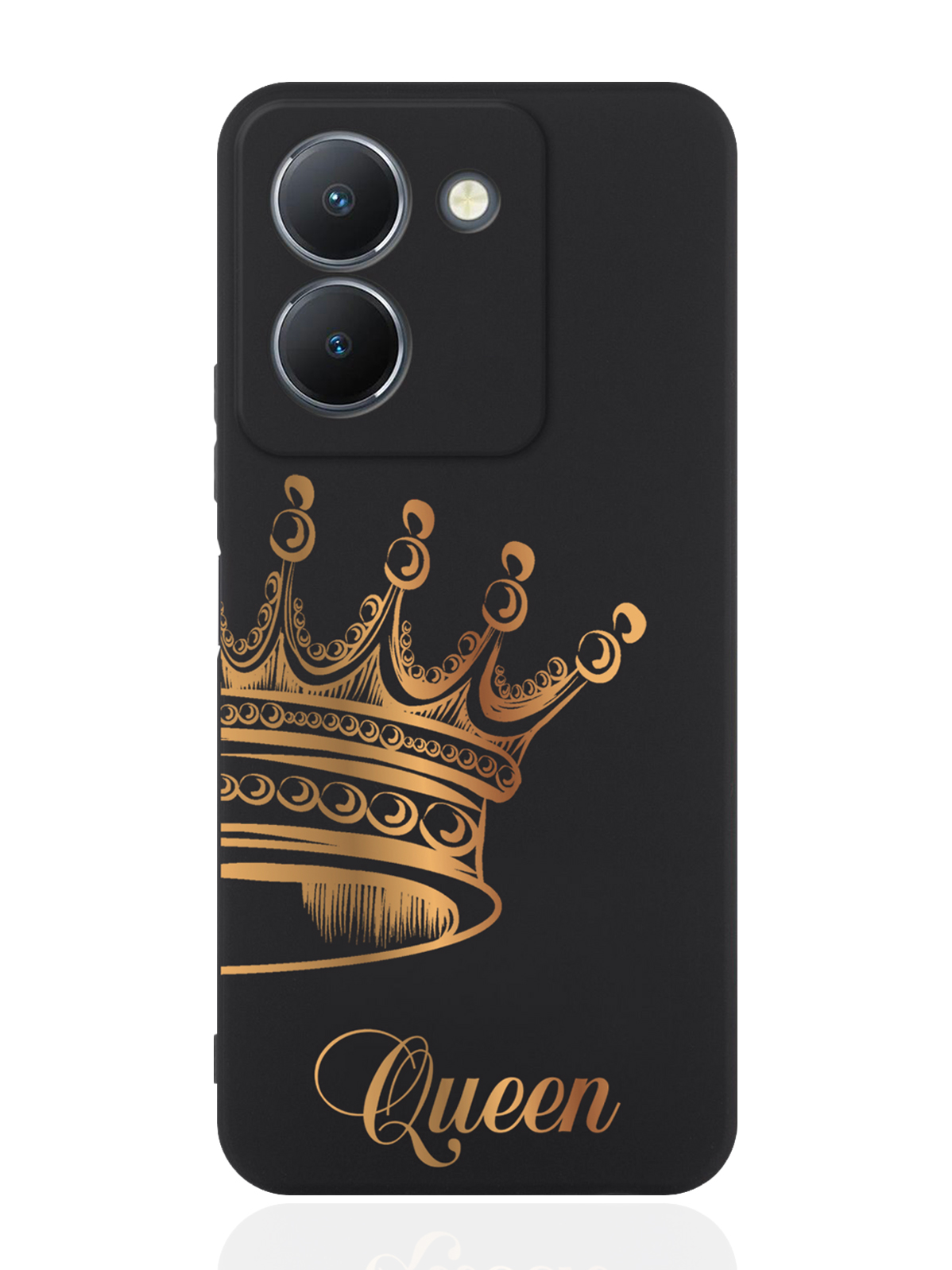 

Чехол для смартфона Vivo Y36 4G Парный чехол корона Queen черный, Черный;золотой