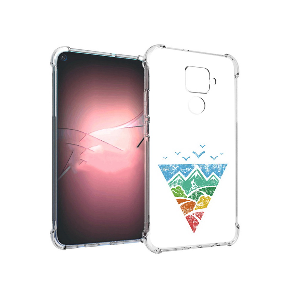 

Чехол MyPads Tocco для Huawei Nova 5i Pro Лес земля море чайки, Прозрачный, Tocco