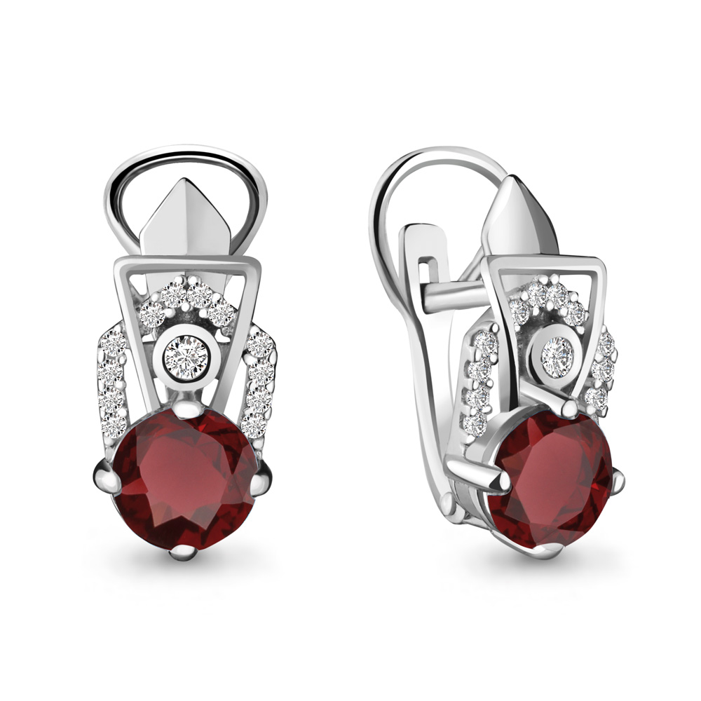 

Серьги из серебра с гранатом Aquamarine 4455803А_925_р, 4455803А_925_р