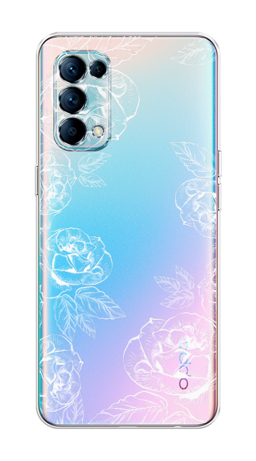 

Чехол на Oppo Reno 5 "Розы графика", Черный;серый, 255250-2