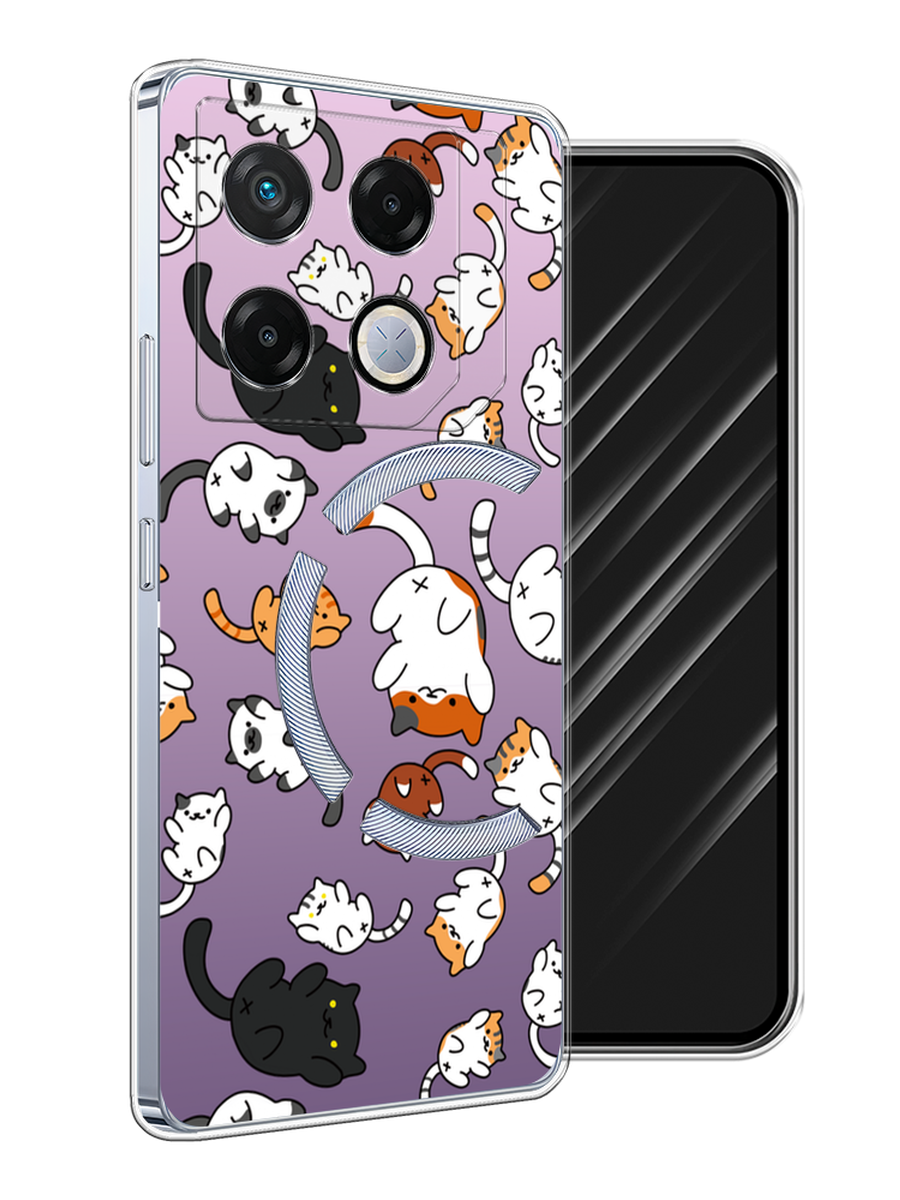 

Чехол Awog на Infinix GT 20 Pro "Котопад", Фиолетовый;белый, 3106250-1